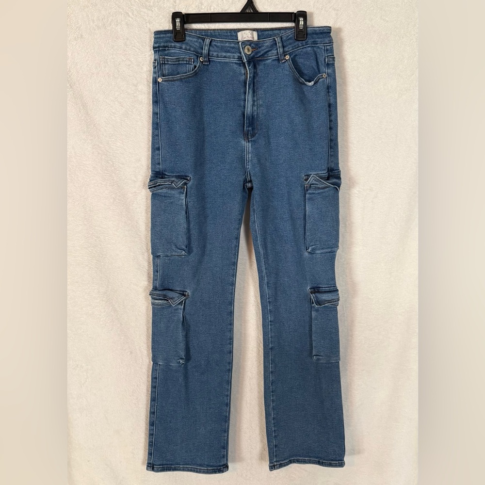 Blue Cargo Jeans Lilac Sunset